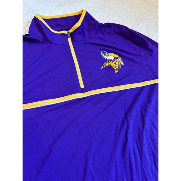 NFL Team Apparel Other - Minnesota‎ Vikings NFL Team Apparel Purple Yellow Quarter Zip Pullover Men's M